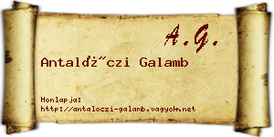 Antalóczi Galamb névjegykártya